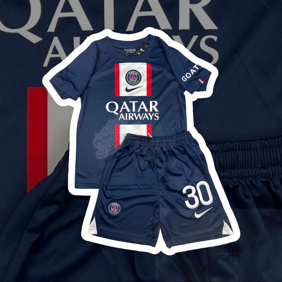 🌟 New 2022 Lionel MESSI #30 PSG Home KIDS Soccer Jersey Kit Paris - Picture 7 of 16